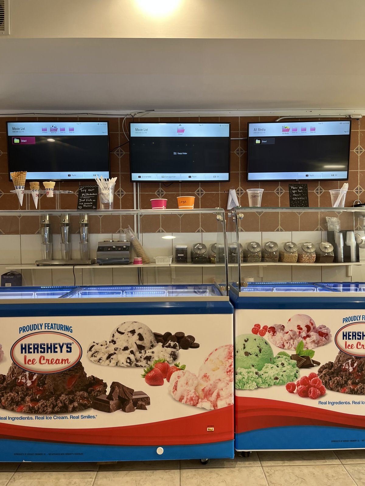 Hand-dipped Hershey's ice cream counter